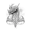 Biomechanical Dragon tattoo design idea