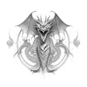 Biomechanical Dragon tattoo design idea