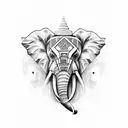 4 elephants and Buddha tattoo design idea