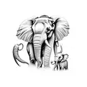 4 elephants and Buddha tattoo design idea