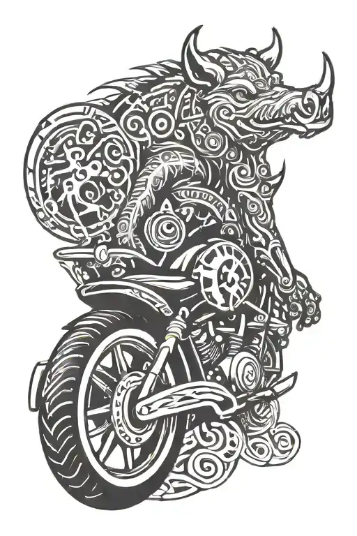 bike gang tattoo design featuring a hog tattoo design idea