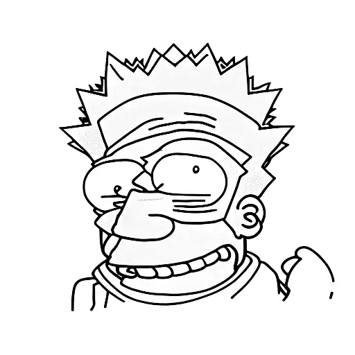 bart simpson listening to music tattoo design idea