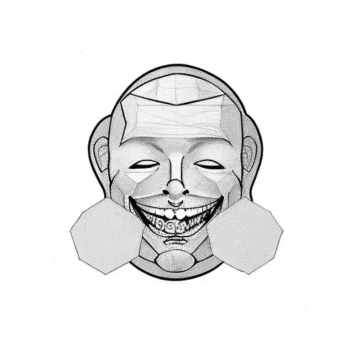 smile mask and crying mask tattoo design idea