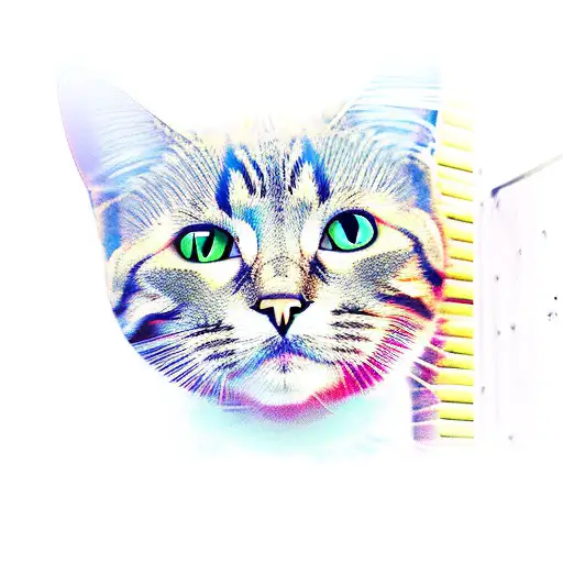 cat running through the fence tattoo design idea