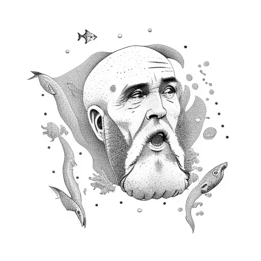 old man and the sea tattoo design idea