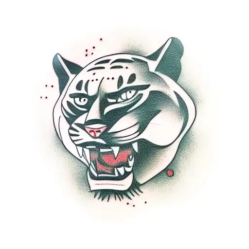 panther running through the fence tattoo design idea