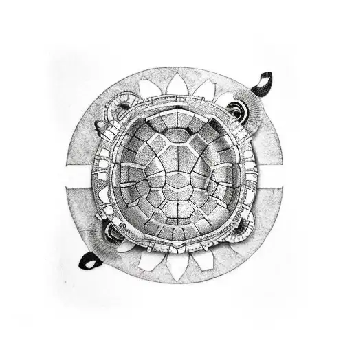 Steampunk turtle tattoo design idea