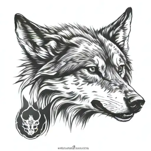 Big wolf alpha with bloods  tattoo design idea