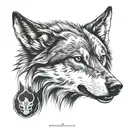 Big wolf alpha with bloods  tattoo design idea
