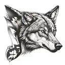 Big wolf alpha with bloods  tattoo design idea