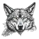 Big wolf alpha with bloods  tattoo design idea