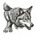 Big wolf alpha with bloods  tattoo design idea