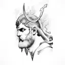 A dramatic scene of Zeus casting thunderbolts in a war against Titans tattoo design idea