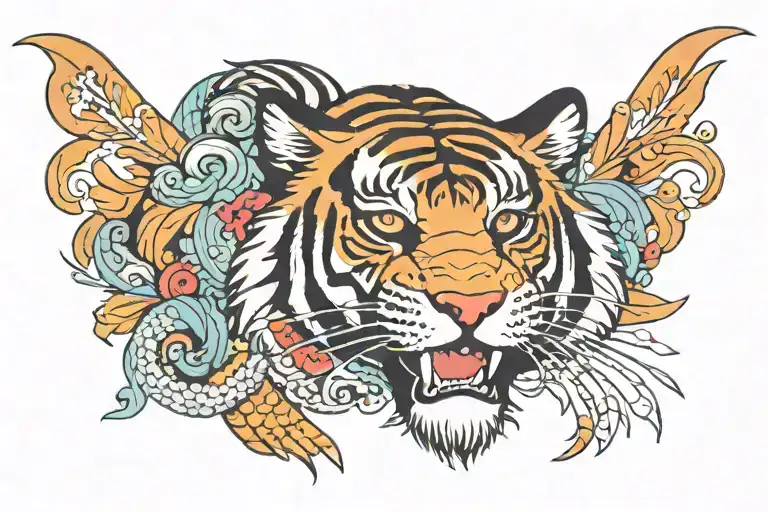 Pectoral Tiger Inspired tatoo tattoo design idea
