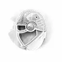 knight helmet tattoo design idea