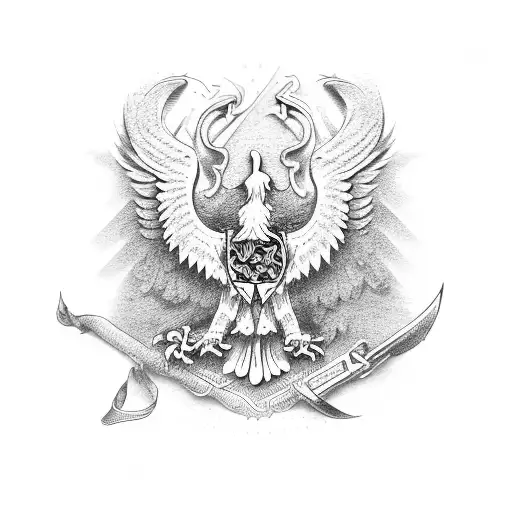 double headed eagle  tattoo design idea
