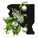 lily of the valley, honeysuckle and rose, hawthorn tattoo design idea