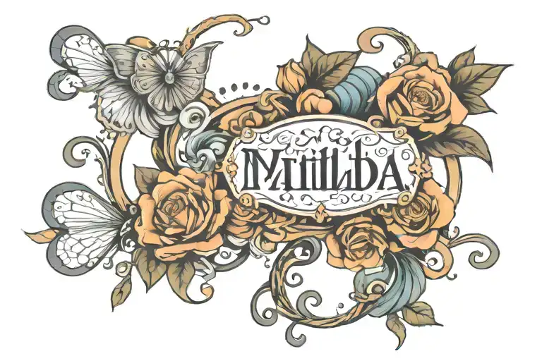 name matilda tattoo design idea