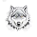 angry wolf tattoo design idea