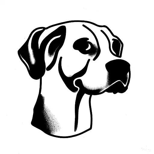 a dog resting his head on a curly head tattoo design idea