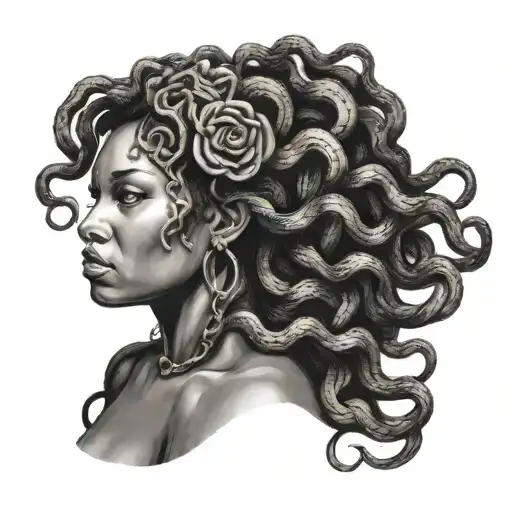 African American Medusa tattoo design idea