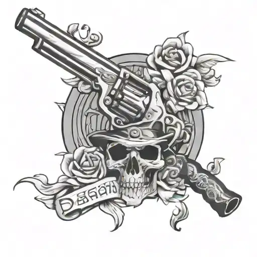 smoking gun death before dishonor   tattoo design idea