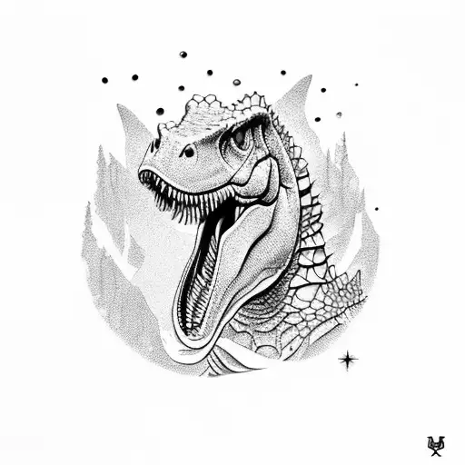 dinosaurs with fairy princess tattoo design idea