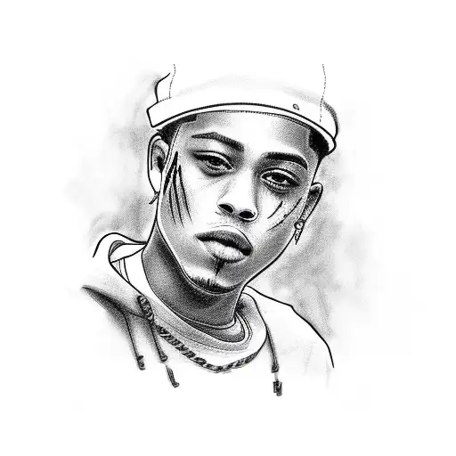 xxxtentacion in the crowd but the people are skeletons  tattoo design idea