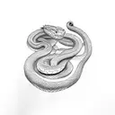 shedding snake on arm tattoo design idea