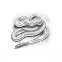shedding snake on arm tattoo design idea