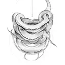 shedding snake on arm tattoo design idea