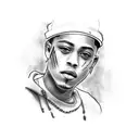 xxxtentacion in the crowd but the people are skeletons  tattoo design idea