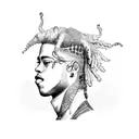 xxxtentacion in the crowd but the people are skeletons  tattoo design idea