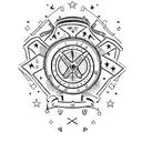 Military, corporal, minimal, 3 7 1 numbers tattoo design idea