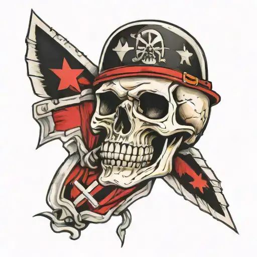 Paratrooper skull iron cross tattoo design idea