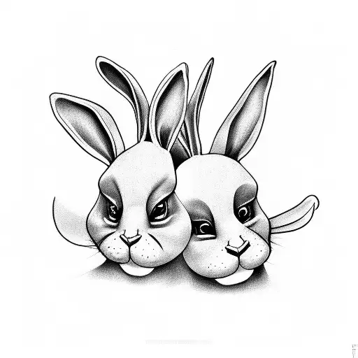 the playboy bunny and the grim reaper  tattoo design idea