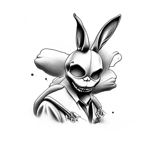 the playboy bunny and the grim reaper  tattoo design idea