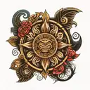 Aztec calendar tattoo design idea