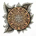 Aztec calendar tattoo design idea