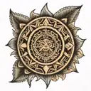 Aztec calendar tattoo design idea