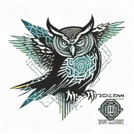 owl flying tattoo design idea