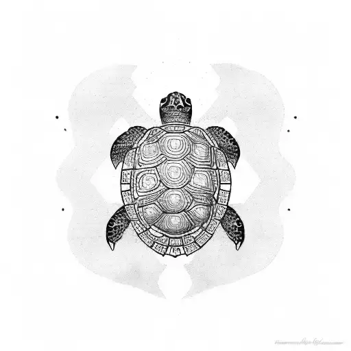 polynesian style turtle tattoo design idea