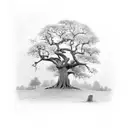 Oak Tree tattoo design idea