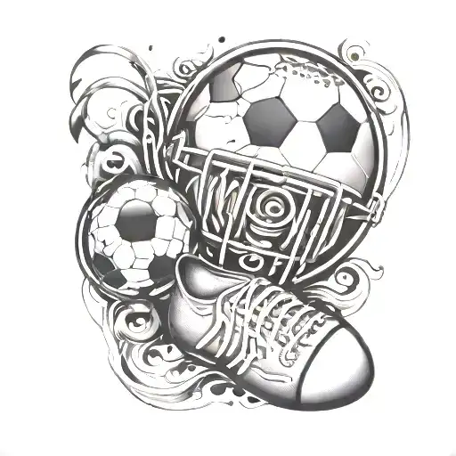music football tattoo design idea