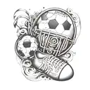music football tattoo design idea