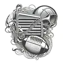 music football tattoo design idea