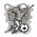 music football tattoo design idea