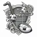 music football tattoo design idea