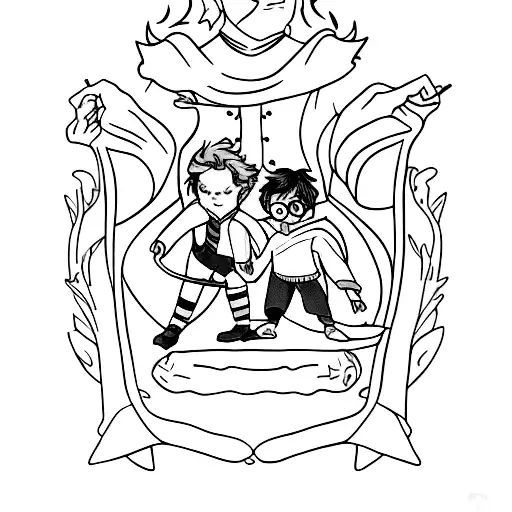 harry potter with peter pan tattoo design idea