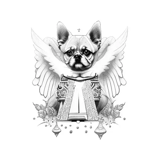 angel dog tattoo design idea